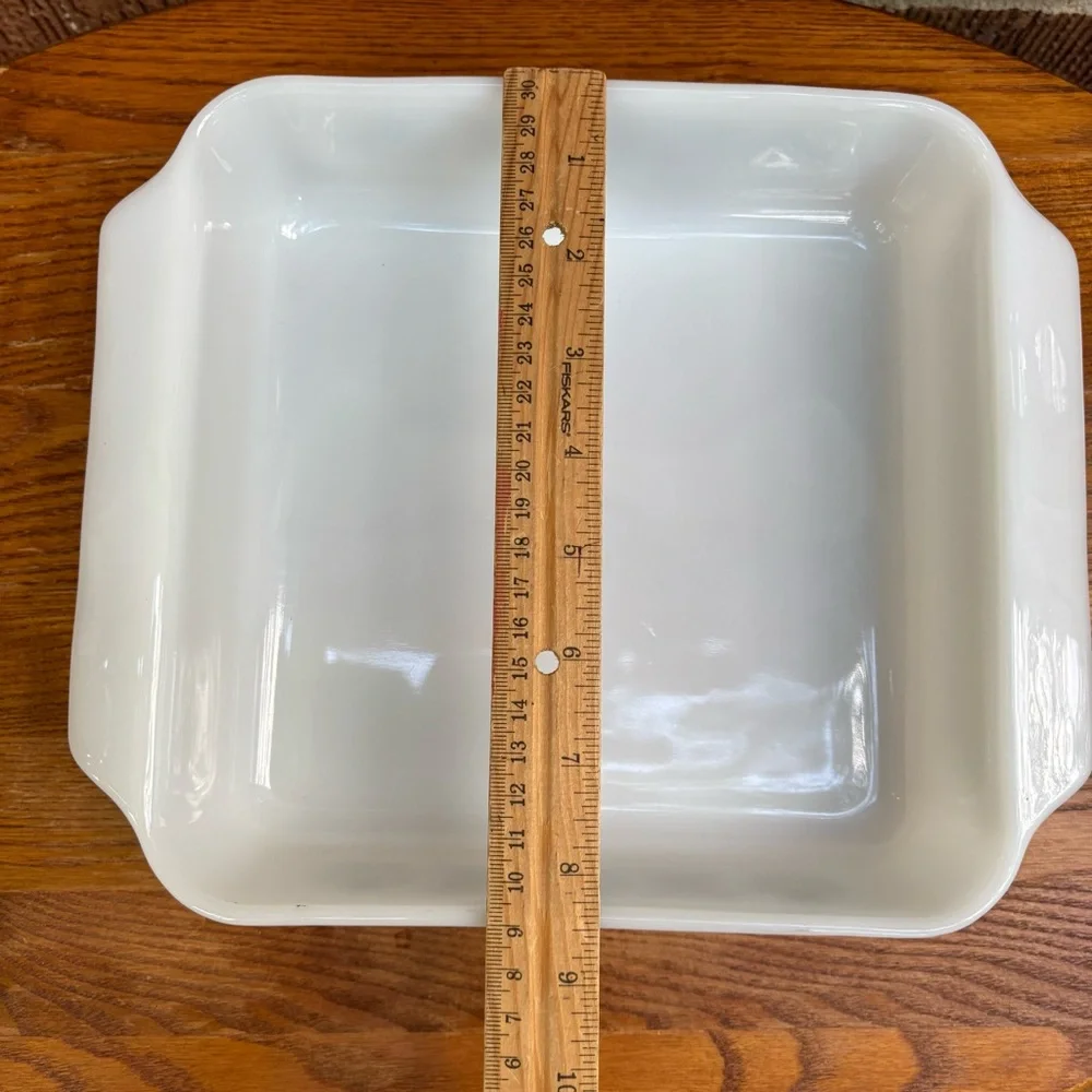 Vintage Fire King Anchor Hocking 8 Inch Square Baking Dish Meadow Green MCM